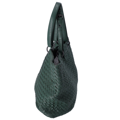 BOTTEGA VENETA Capri Tote Bag Dark Green Leather